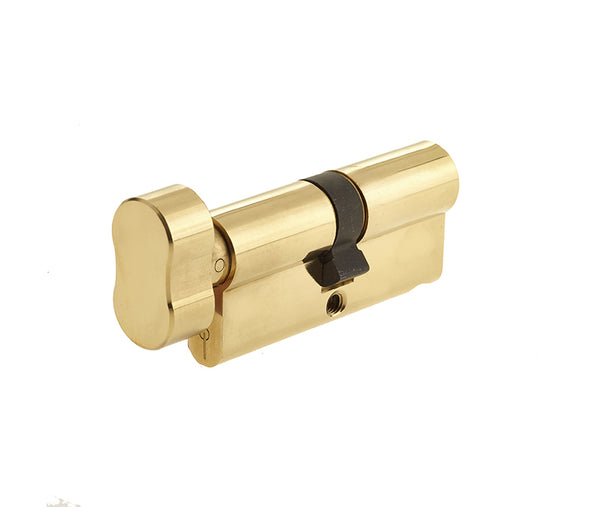 Jedo Euro Profile Cylinders & Turns 90mm Polished Brass