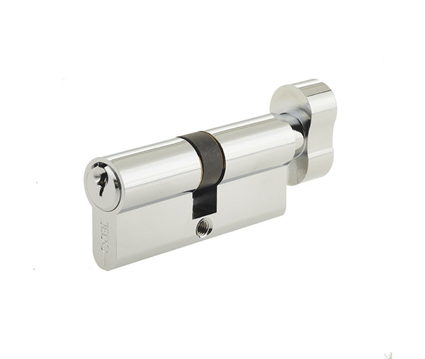 Jedo Euro Profile Cylinders & Turns 90mm Polished Chrome