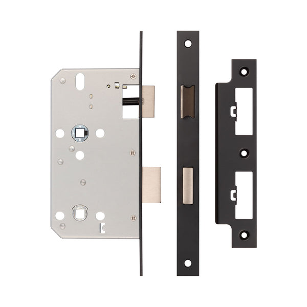 Jedo 78mm Din Bathroom Locks 60mm Backset Black