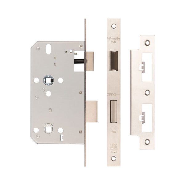 Jedo 78mm Din Bathroom Locks 60mm Backset Satin Stainless Steel
