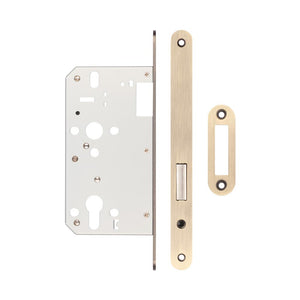 72mm Antique Brass Din Euro Deadlock Radiused 60mm Backset