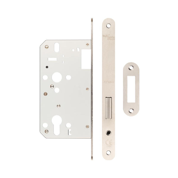 72mm Satin Stainless Steel Din Euro Deadlock Radiused 60mm Backset