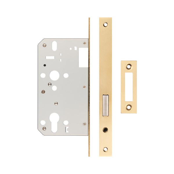 72mm Satin Brass Din Euro Deadlock 60mm Backset