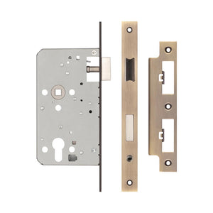72mm Antique Brass Din Euro Escape Lock 60mm Backset