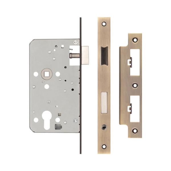 72mm Antique Brass Din Euro Escape Lock 60mm Backset