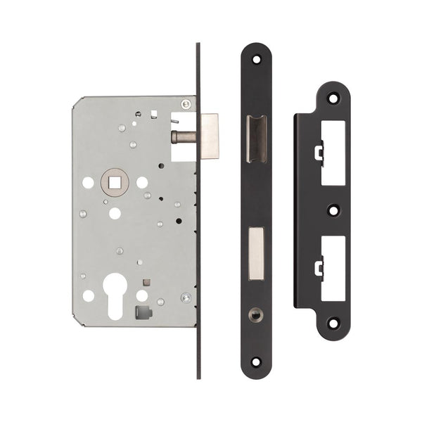 72mm Black Din Euro Escape lock Radiused 60mm Backset