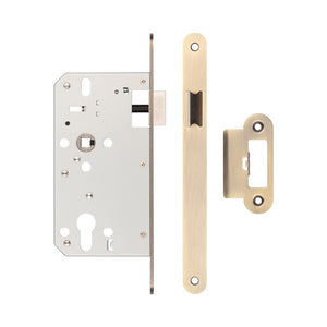 72mm Antique Brass Din Euro Latch Radiused 60mm Backset