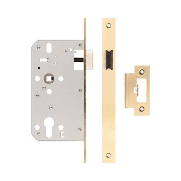 72mm Satin Brass Din Euro Latch 60mm Backset