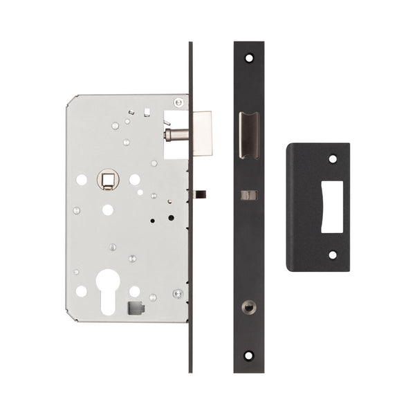 72mm Black Din Euro Nightlatch 60mm Backset