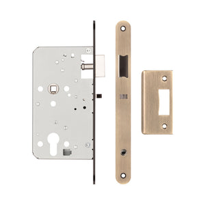 72mm Antique Brass Din Euro Nightlatch Radiused 60mm Backset