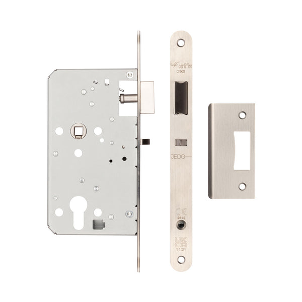 Architectural 72mm Din Nightlatches 60mm Backset Radiused Satin Stainless Steel