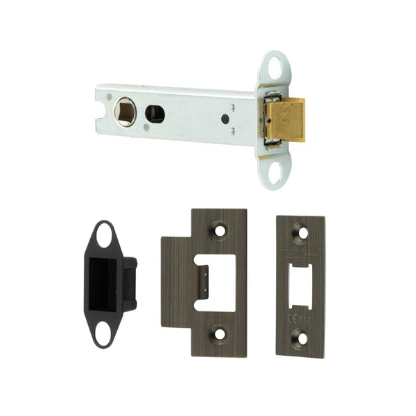 Jedo Heavy Duty Tubular Latches - 45 Degree Short Travel 102mm Antique Brass