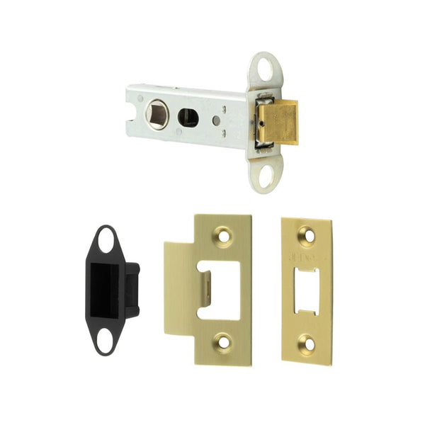 Jedo Heavy Duty Tubular Latches - 45 Degree Short Travel 76mm Satin Brass