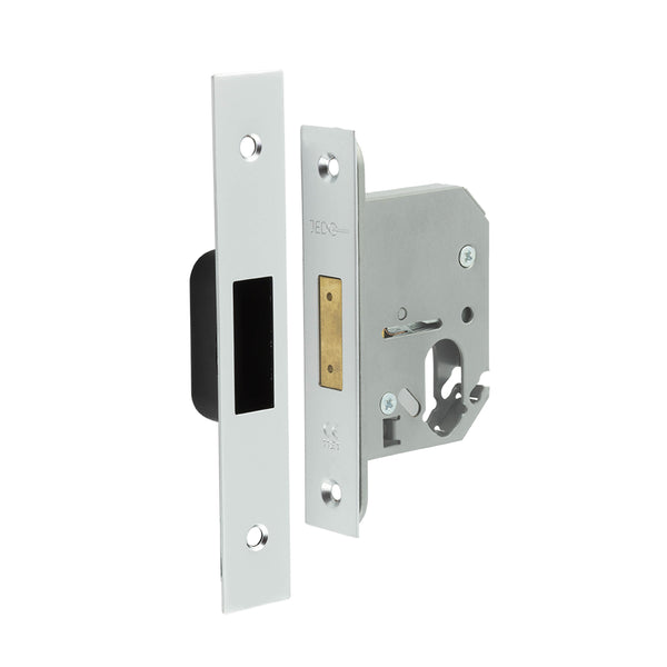 Jedo Oval Profile Deadlocks 65mm Satin Chrome