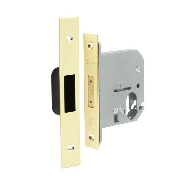 Jedo Oval Profile Deadlocks 76mm Polished Brass