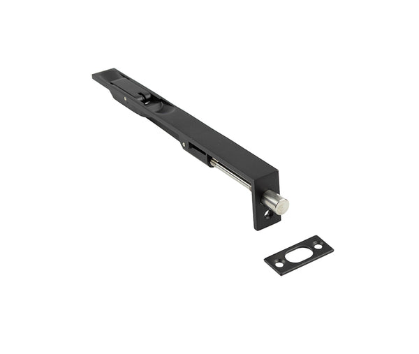 Stainless Steel Flush Bolts JMB51 Black 203mm x 20mm Square Forend