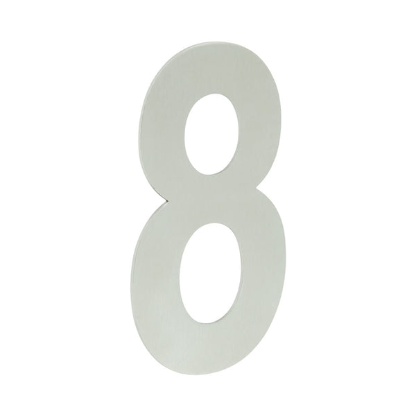 150mm Numerals SSS Finish 150mm Satin Stainless Steel No. 8