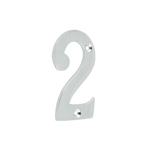 75mm Polished Chrome 2 Screw Fix Numeral