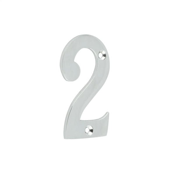 75mm Polished Chrome 2 Screw Fix Numeral