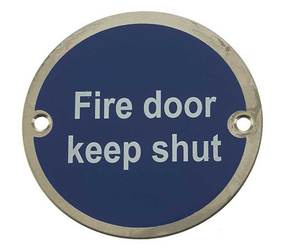 Stainless Steel Fire Door Keep Shut 75mm Polished Stainless Steel