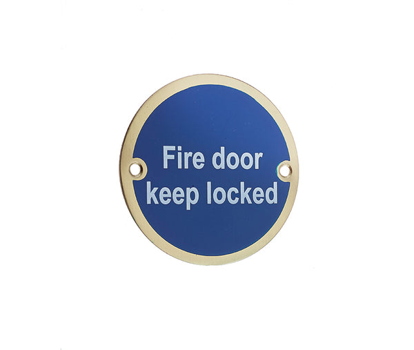 Stainless Steel Fire Door Locked 75mm Polished Brass