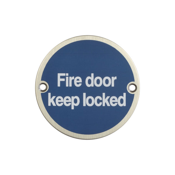 Stainless Steel Fire Door Locked 75mm Satin Stainless Steel