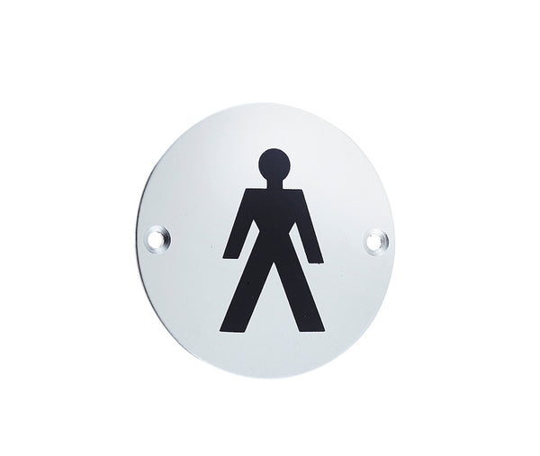 Stainless Steel Male Symbol 75mm Satin Anodised Aluminium