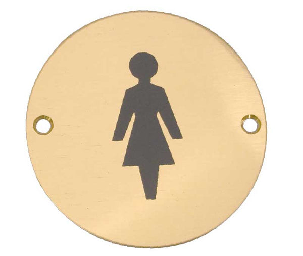 Stainless Steel Female Symbol 75mm Polished Brass
