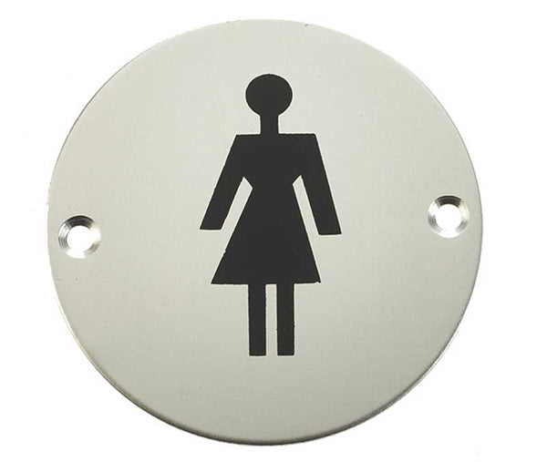 Stainless Steel Female Symbol 75mm Satin Anodised Aluminium