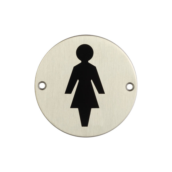 Stainless Steel Female Symbol 75mm Satin Stainless Steel