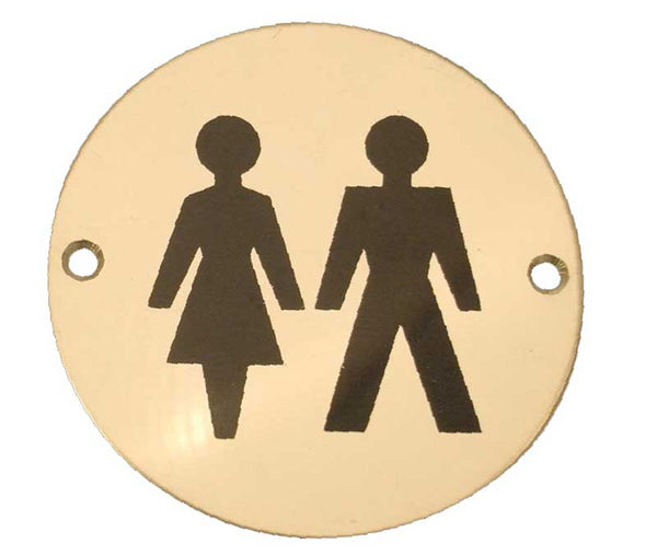Stainless Steel Unisex Symbol 75mm Polished Brass