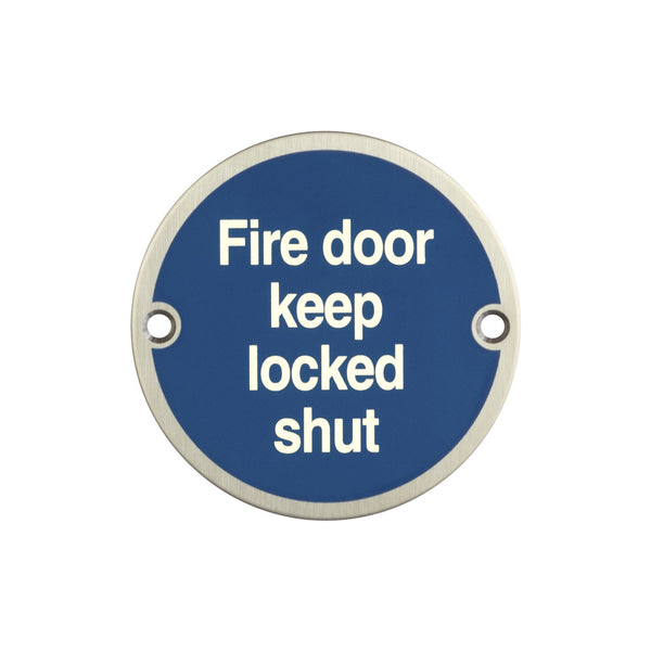 Stainless Steel Fire Door Keep Locked Shut 75mm Satin Stainless Steel