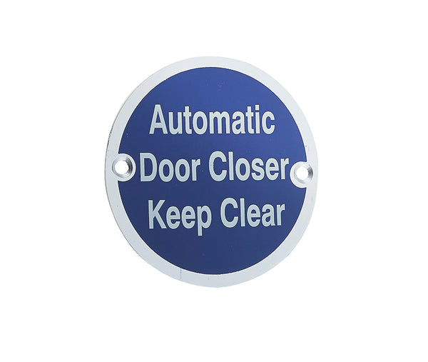 Stainless Steel Automatic Door Closer Keep Clear 75mm Satin Anodised Aluminium