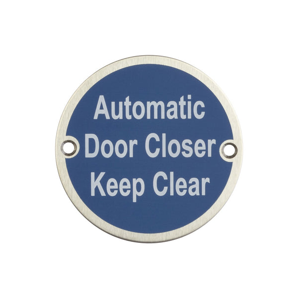 Stainless Steel Automatic Door Closer Keep Clear 75mm Satin Stainless Steel