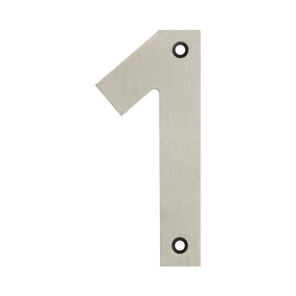 100mm Numerals SSS Finish 100mm Satin Stainless Steel No. 1