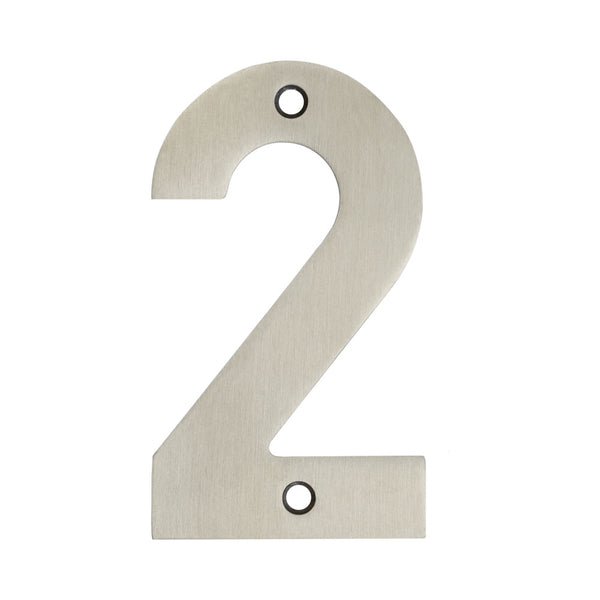 100mm Numerals SSS Finish 100mm Satin Stainless Steel No. 2