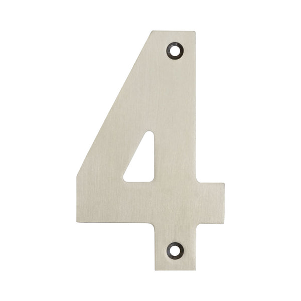 100mm Numerals SSS Finish 100mm Satin Stainless Steel No. 4