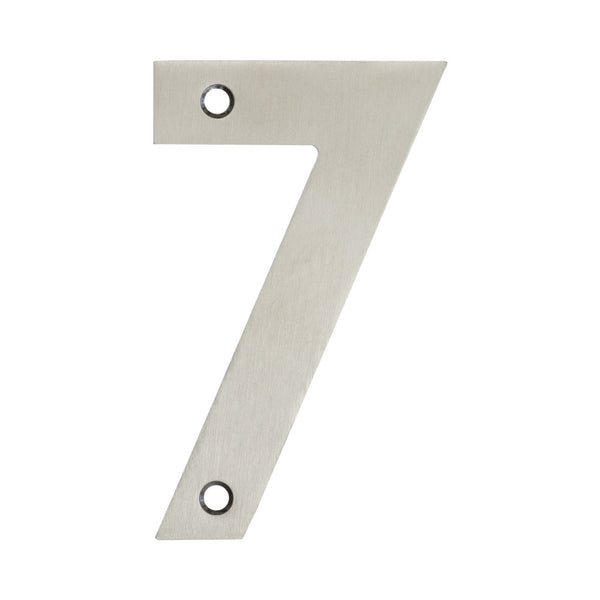 100mm Numerals SSS Finish 100mm Satin Stainless Steel No. 7