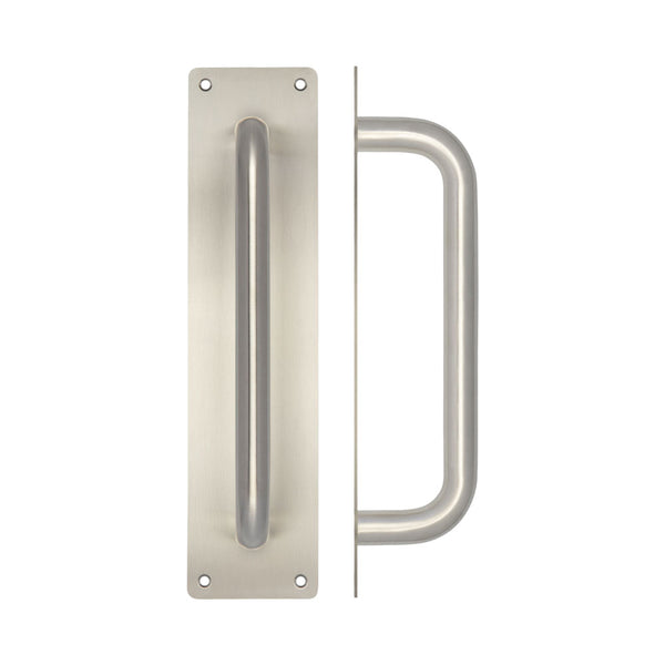 Stainless Steel Pull Handles w/ Plate 225x19mm Satin Stainless Steel