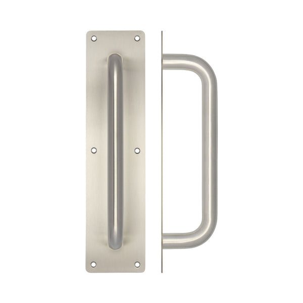 Stainless Steel Pull Handles w/ Plate 300x19mm Satin Stainless Steel