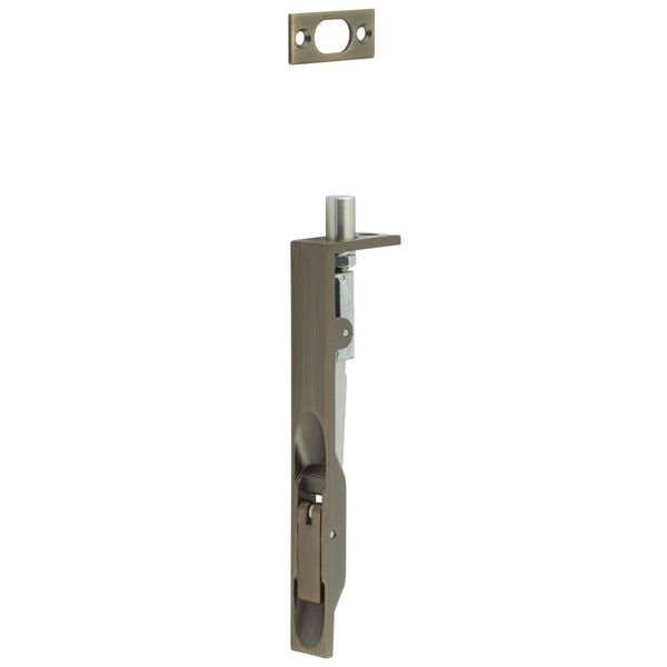 Stainless Steel Flush Bolts JSS50 Antique Brass 150mm x 20mm Square Forend
