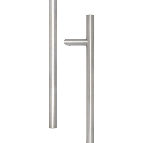 Stainless Steel Cranked Pull Handles 1200x32mm Satin Stainless Steel