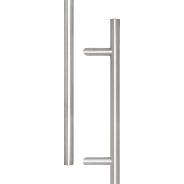 Stainless Steel Cranked Pull Handles 1800x32mm Satin Stainless Steel