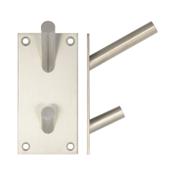Stainless Steel Hat & Coat Hooks 94x46mm Satin Stainless Steel