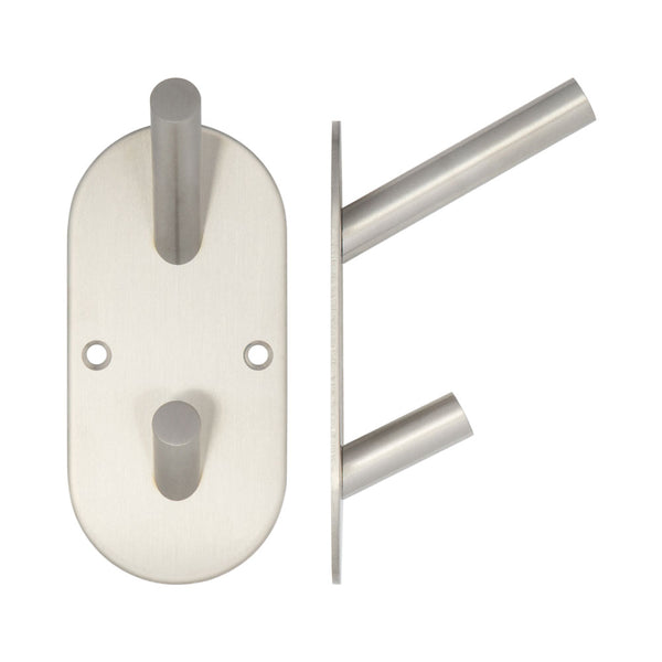 Stainless Steel Hat & Coat Hooks 90x45mm Satin Stainless Steel