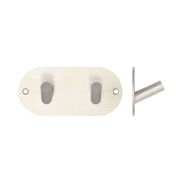 Double Robe Hook 90x45mm Satin Stainless Steel