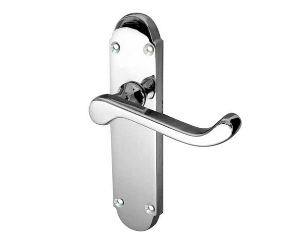 Epsom Suite Door Handle on Latchplate Polished Chrome
