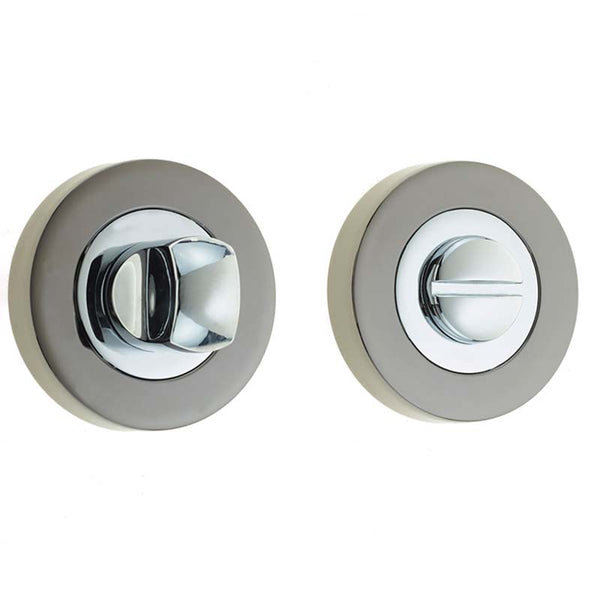 Jedo Dual Turns & Releases 50mm Round Rose no Indicator Polished Chrome Polished Black Nickel