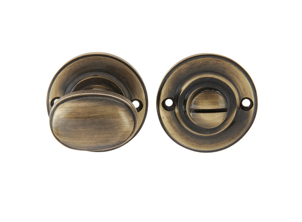 Jedo Oval Ringed Turn & Release 40mm Antique Brass