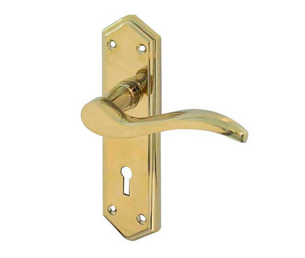 Paris Suite Door Handles on Lockplate PVD Brass